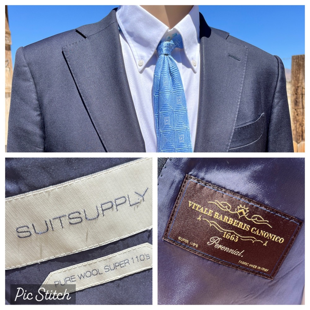 Suitsupply Vitale Barbaris Canonico 100% Wool Super 110s Blazer Men Size 18/US38